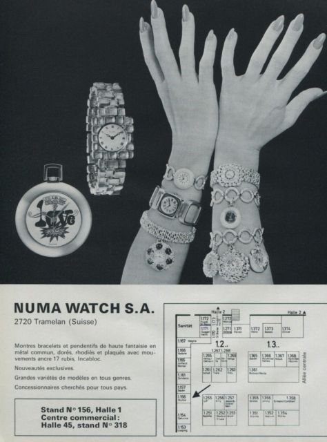 Numa Watch Company Switzerland Swiss Watch Fair 1972 Swiss Ad Suisse Advert