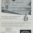 1956 Rotary Watch Company Switzerland Vintage 1956 Swiss Ad Suisse Advert Horology