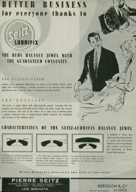 1950 Seitz Lubrifix Watch Parts Company Switzerland Vintage 1950 Swiss Ad Suisse Advert