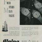 Alpina Watch Company 1950 Swiss Ad These Four Stars Switzerland Suisse Horology