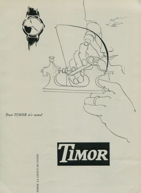 1950 Timor Watch Company Switzerland Vintage 1950 Swiss Ad Suisse Advert Horology