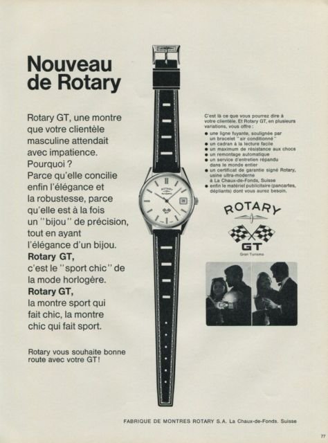 1968 Rotary Watch Company Switzerland Vintage 1968 Swiss Ad Suisse Advert Horology