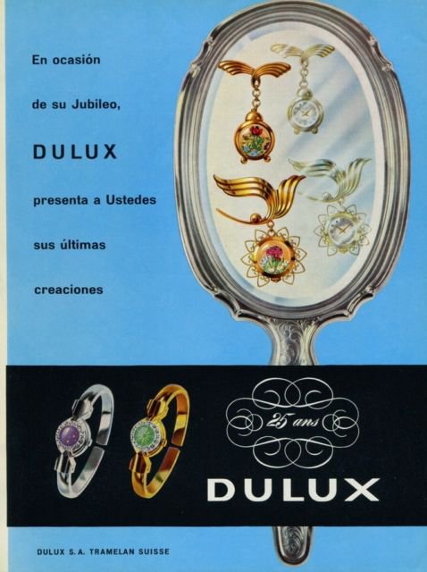 Dulux Watch Company Vintage 1956 Swiss Ad Tramelan Suiza Suisse Advert Horlogerie