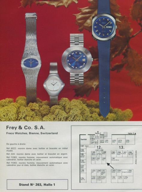 1972 Freco Watch Company Frey & Co S.A. Swiss Watch Fair 1972 Swiss Ad  Suisse Advert