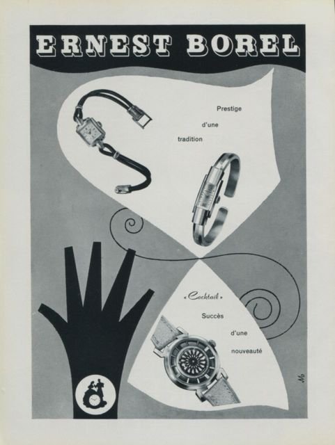 1956 Ernest Borel Watch Company Switzerland Vintage 1956 Swiss Ad Suisse Advert Horlogerie Horology