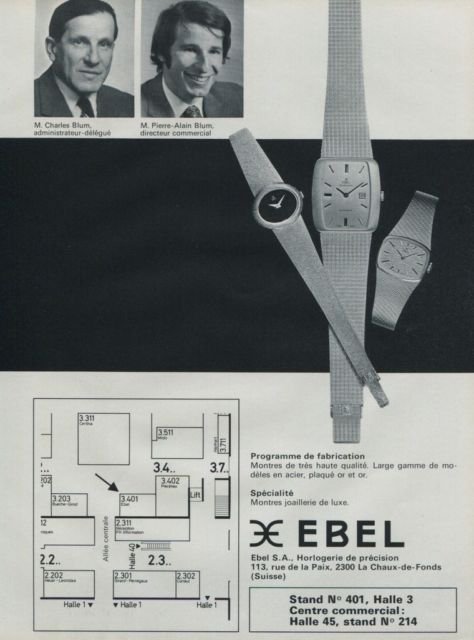 Ebel Watch Company 1972 Foire de Bale Basle 1972 Swiss Ad Suisse Advert Horology