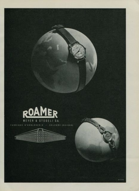 1950 Roamer Watch Company Meyer & Studeli Switzerland Vintage 1950 Swiss Ad Suisse Advert