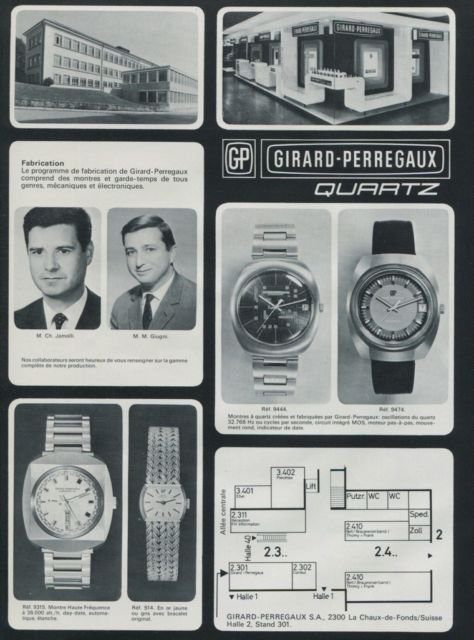 1972 Girard-Perregaux Watch Company Foire de Bale Vintage 1972 Swiss Ad Suisse Advert