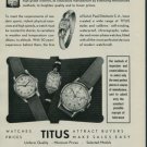 1950 Titus Watch Company Geneva Switzerland 1950 Swiss Ad Suisse Advert Solvil Watch Company