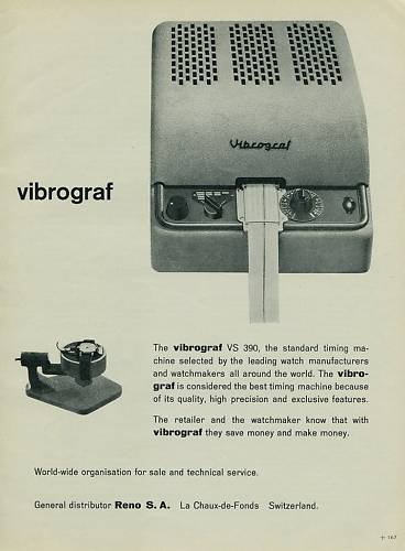 1957 Vibrograf Company Switzerland 1957 Swiss Ad Suisse Advert Horlogerie Horology
