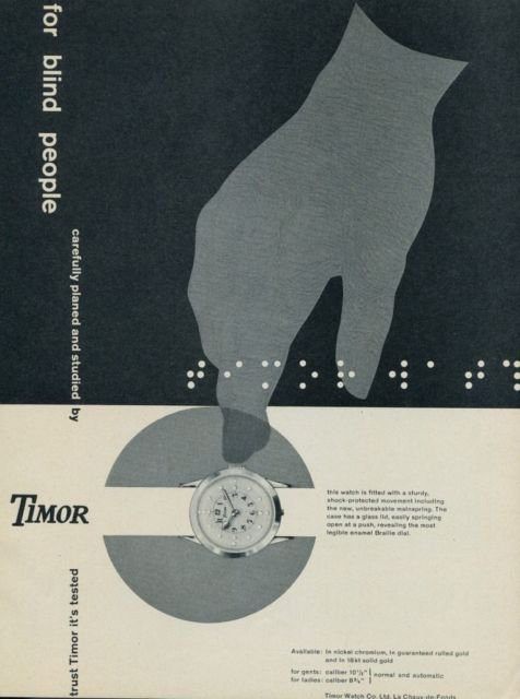 1956 Timor Watch Company Vintage 1956 Swiss Ad Suisse Advert La Chaux-de-Fonds Switzerland