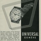 1950 Universal Geneve Watch Company Switzerland Vintage 1950 Swiss Ad Suisse Advert