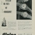 Alpina Watch Company Switzerland Original 1950 Swiss Ad Bienne Suisse