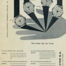 Cervine Watch Company Vintage 1956 Swiss Ad La Chaux-de-Fonds Switzerland Suisse Advert