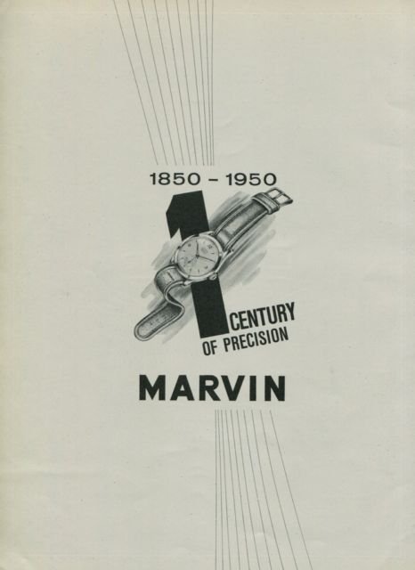 1950 Marvin Watch Company Century of Precision Switzerland 1950 Swiss Ad Suisse Advert