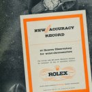 1950 Rolex Watch Company New Accuracy Record Geneva Switzerland 1950 Swiss Ad Suisse Advert