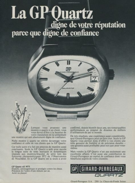 Girard-Perregaux Watch Company Switzerland 1973 Swiss Ad Suisse Advert Horology