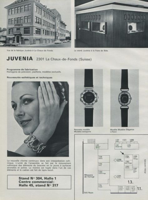 1972 Juvenia Watch Company Foire de Bale Switzerland Vintage 1972 Swiss Ad Suisse Advert Horology
