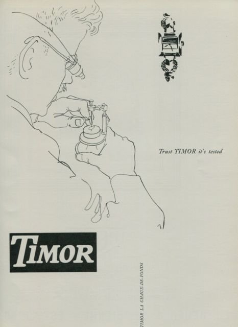 1950 Timor Watch Company La Chaux-de-Fonds Vintage 1950 Swiss Ad Suisse Advert