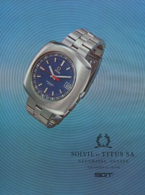 Titus Watch Company Solvil et Titus Vintage 1972 Swiss Ad Suisse Advert Horology Horlogerie
