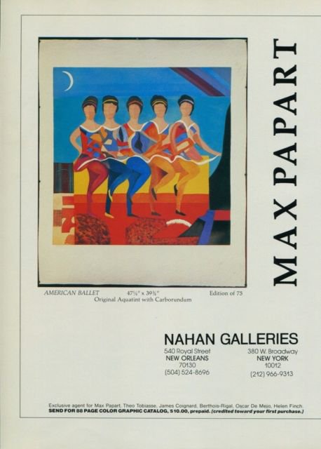 Max Papart American Ballet 1987 Art Ad Advertisement