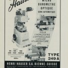 Hauser Machine Company 1956 Swiss Ad Suisse Advert Henri Hauser S.A. Horlogerie Horology Hauser Machine Company 1956 Swiss Ad Suisse Advert Henri Hauser S.A. Horlogerie Horology
