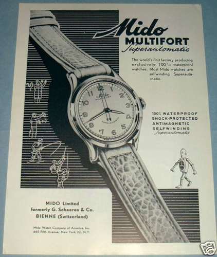 1951 Mido Watch Company Bienne Switzerland Vintage 1951 Swiss Ad Suisse Advert