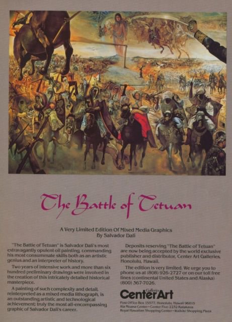 Salvador Dali 1982 Art Ad The Battle of Tetuan Advert Advertisement