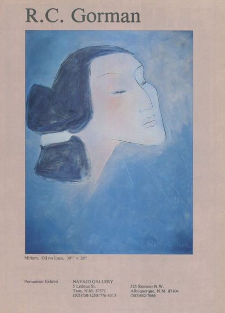 R.C. Gorman 1982 Art Ad Advert Miriam Navajo Gallery R C Gorman