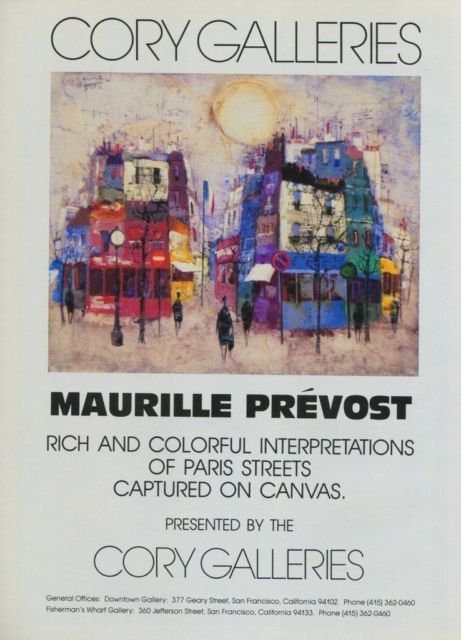 Maurille Prevost Vintage 1982 Art Ad Advertisement