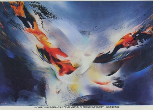 Leonardo Nierman Vintage 1982 Art Exhibition Ad Advert California Museum of Science Advertisement