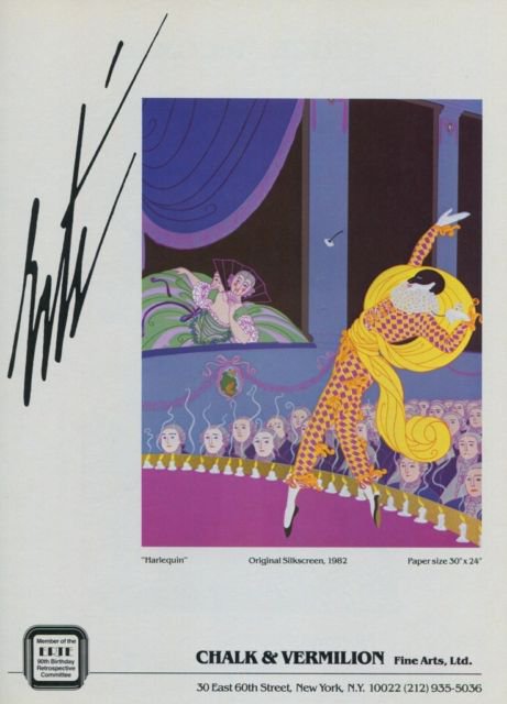 Erte Vintage 1982 Art Ad Harlequin Advert Advertisement