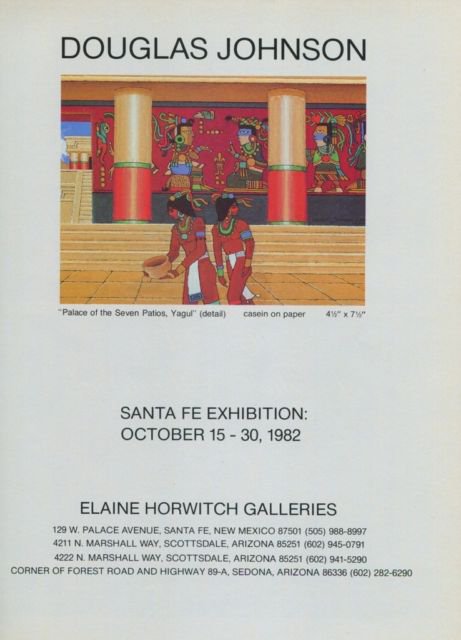 Douglas Johnson Vintage 1982 Art Exhibition Ad Palace of the Seven Patios Yagul