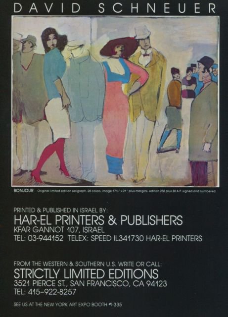 David Schneuer Vintage 1982 Art Ad Bonjour Advert