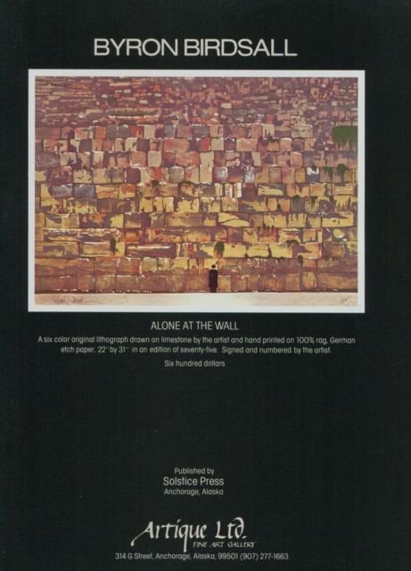 Byron Birdsall Vintage 1982 Art Ad Alone at the Wall