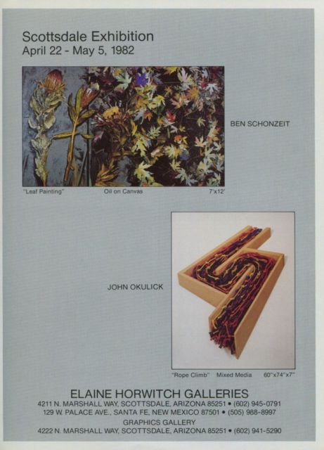 Ben Schonzeit John Okulick Vintage 1982 Art Exhibition Ad Elaine Horwitch Galleries