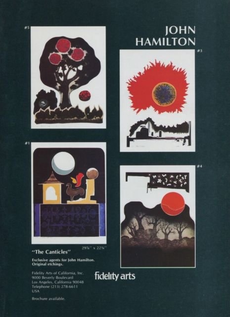 John Hamilton The Canticles Vintage 1975 Art Ad Advertisement