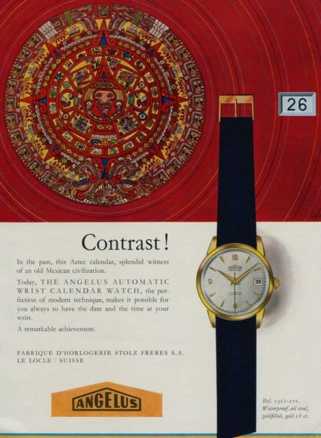 Angelus Watch Company Stolz Freres Vintage 1956 Swiss Ad Suisse Advert Horology