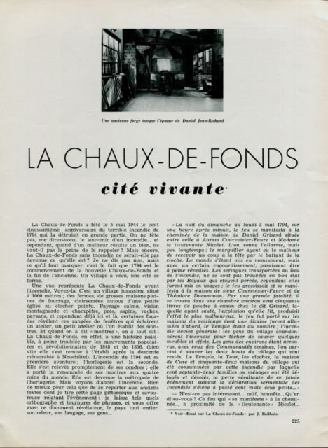 1944 La Chaux-de-Fonds Switzerland Cite Vivante Vintage 1944 Swiss Magazine Article Suisse
