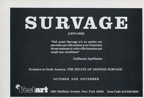 1969 Leopold Survage Estate Vintage 1969 Art Exhibition Ad Advert