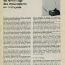 1965 La Mecanisation du Remontage des Mouvements en Horlogerie 1965 Swiss Magazine Article