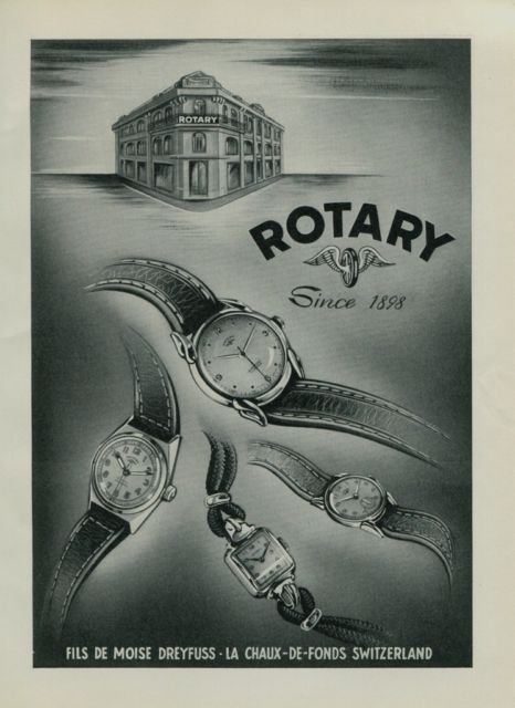 1950 Rotary Watch Company Vintage 1950 Swiss Ad Suisse Advert Switzerland Horology