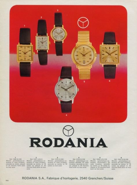 1968 Rodania Watch Company Switzerland Vintage 1968 Swiss Ad Suisse Advert