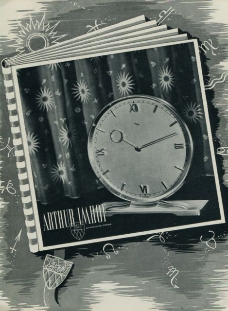 1956 Imhof Clock Company Arthur Imhof S.A. Vintage 1956 Swiss Ad Suisse Advert
