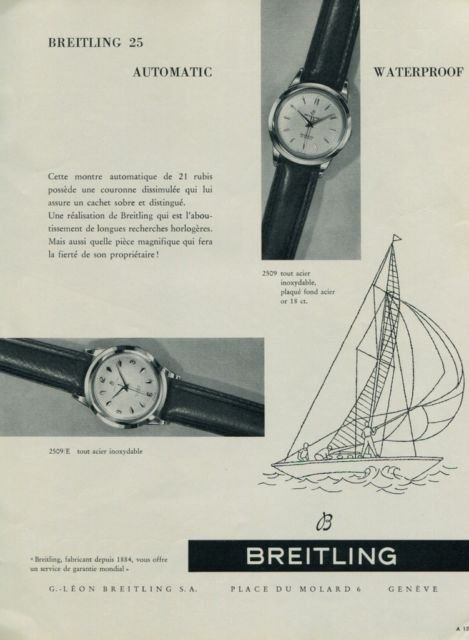 Breitling Watch Company Vintage 1956 Swiss Ad Suisse Advert Horology Switzerland