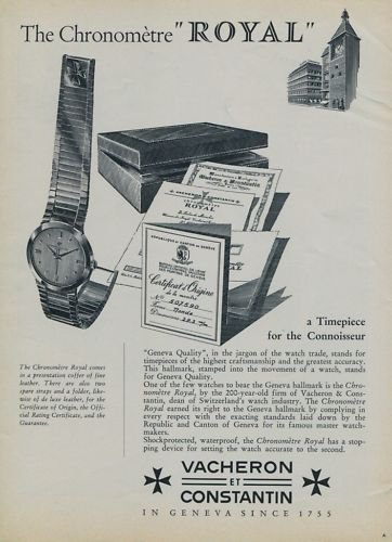 1956 Vacheron & Constantin Watch Company 1956 Swiss Ad Suisse Advert Geneva Switzerland Horology