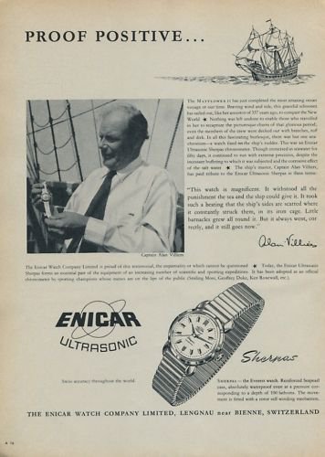 1957 Enicar Watch Company Sherpas Lengnau Switzerland 1957 Swiss Ad Suisse Advert