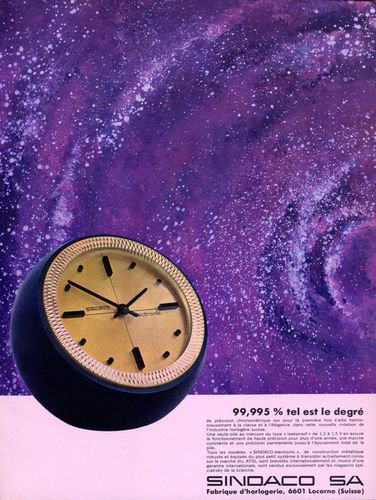 1965 Sindaco Clock Company Locarno Switzerland Vintage 1965 Swiss Ad Suisse Advert