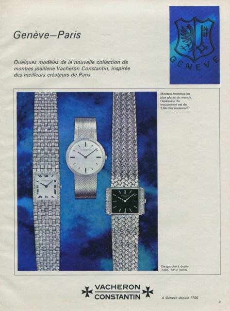 1970 Vacheron & Constantin Watch Company Switzerland 1970 Swiss Ad Suisse Advert Horology