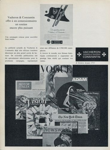 1965 Vacheron & Constantin Watch Company Vintage 1965 Swiss Ad Switzerland Suisse Advert